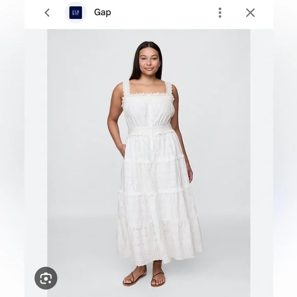 GAP x DOEN White Eyelet Midi Dress - Picture 6 of 8